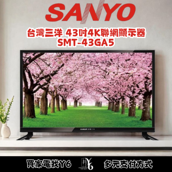 SANLUX 台灣三洋 43吋4K聯網顯示器 SMT-43GA5