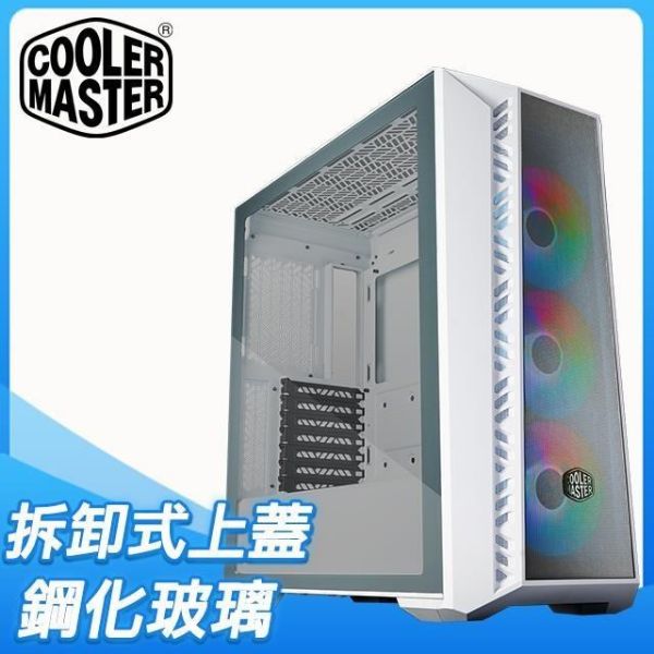 圖片 酷碼 MasterBox 520 Mesh 白 顯卡長41/CPU高16.5/玻璃透側/可拆式上蓋/ATX