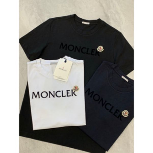 圖片 Moncler 經典絨布字母設計 黑、白、深藍 短袖T恤上衣