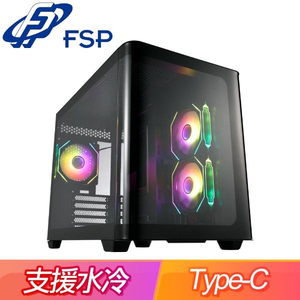 圖片 全漢 S380-BA(黑) 顯卡長44.5/CPU高16/分艙設計/全景玻璃透側/M-ATX