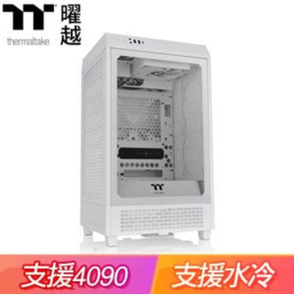 圖片 曜越 The Tower 200 白 顯卡長38/CPU高20/全景直立式/玻璃透側/ITX