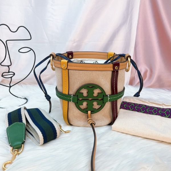圖片 Tory Burch｜TB 專櫃款 Miller 五色帆布水桶 斜背包