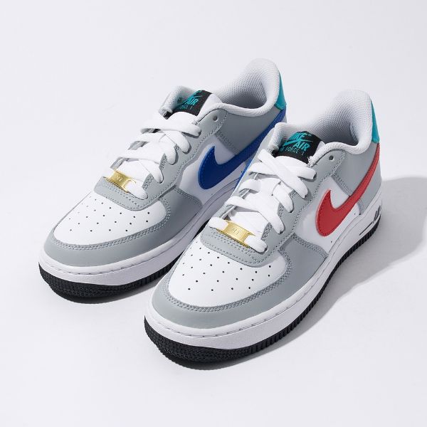 圖片 鞋教 Nike Air Force 1 '07 Low LE GS "Grey Red Blue" 白灰 紅藍 鴛鴦 HF0743-161