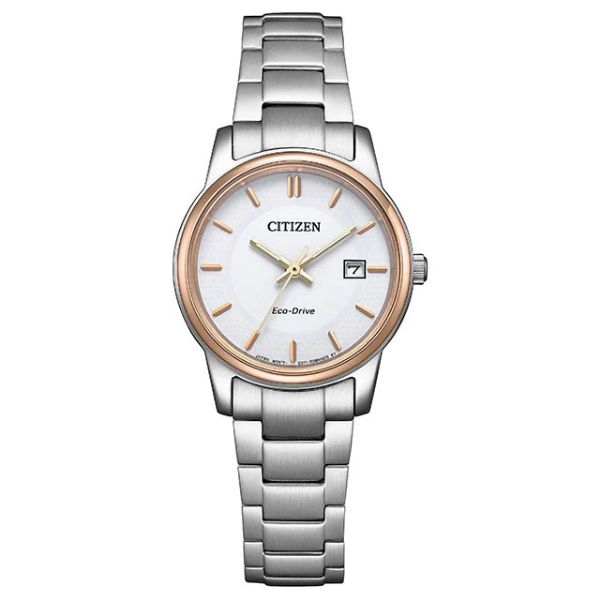 圖片 CITIZEN星辰 Eco-Drive 簡約三針情侶對錶女錶 EW2319-71A 白面