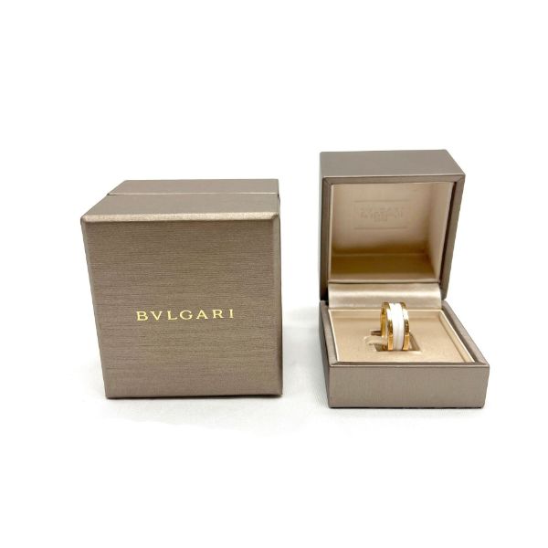 圖片 【哈極品】美品《BVLGARI 750玫瑰金白陶B-ZERO1雙環戒指#48》