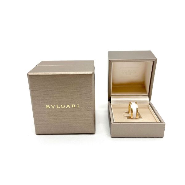 圖片 【哈極品】美品《BVLGARI 750玫瑰金白陶B-ZERO1雙環戒指#54》