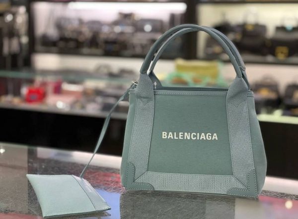 圖片 【最低特價】Balenciaga巴黎世家 Navy XS 經典帆布包(可斜背)附拉鍊袋 藍色