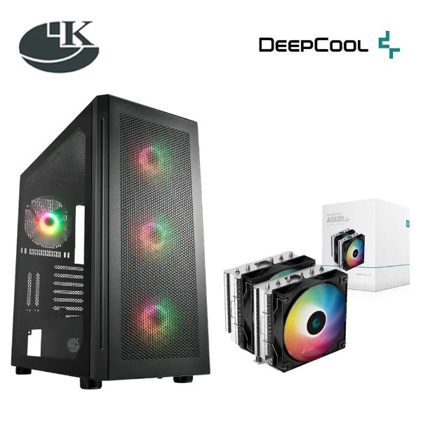 圖片 視博通 LAI099 ARGB 黑 /玻璃透側/E-ATX + DEEPCOOL AG620 ARGB 雙塔散熱器