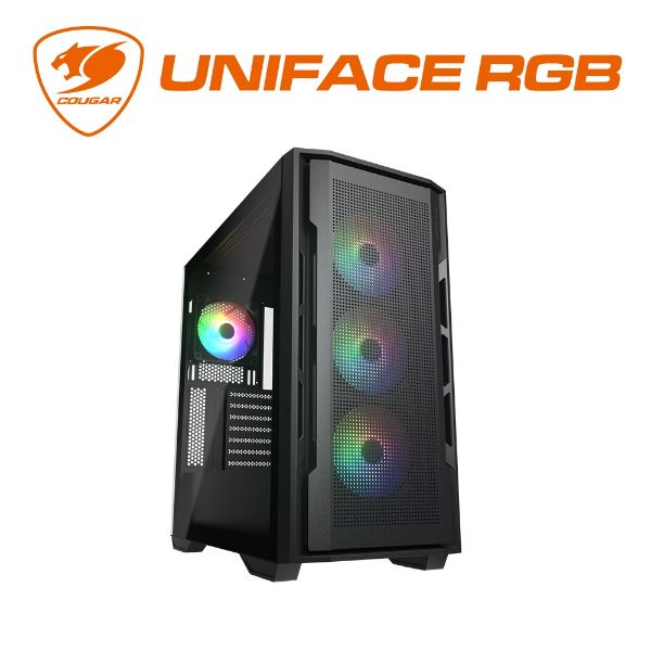 圖片 COUGAR Uniface RGB 黑 顯卡長40/CPU高18/玻璃透側/E-ATX