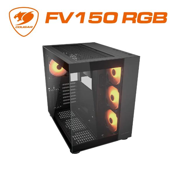 圖片 COUGAR FV150 RGB 黑 顯卡長40/CPU高18/分艙設計/全景玻璃透側/ATX