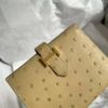 圖片 Hermès 羊毛白鴕鳥皮金釦bearn短夾