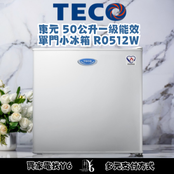 TECO 東元 50公升一級能效單門小冰箱 R0512W