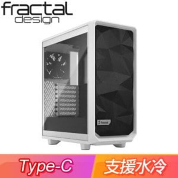 圖片 Fractal Design Meshify 2 Compact TG 白/透明玻璃/顯卡長34/U高16.9/ATX(MES2C-05)