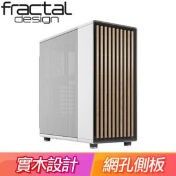 圖片 Fractal Design North Chalk 白/網孔側板/顯卡35.5/CPU高17/橡木面板/ATX(NOR1C-03)