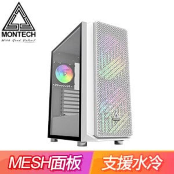 圖片 Montech Air X 白 顯卡長34/CPU高16.3/20cm A.RGB風扇*2/玻璃透側/ATX