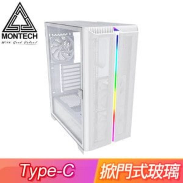 圖片 Montech SKY ONE LITE 白 顯卡長35/CPU高17/前置Type-C/側掀玻璃側板/ATX