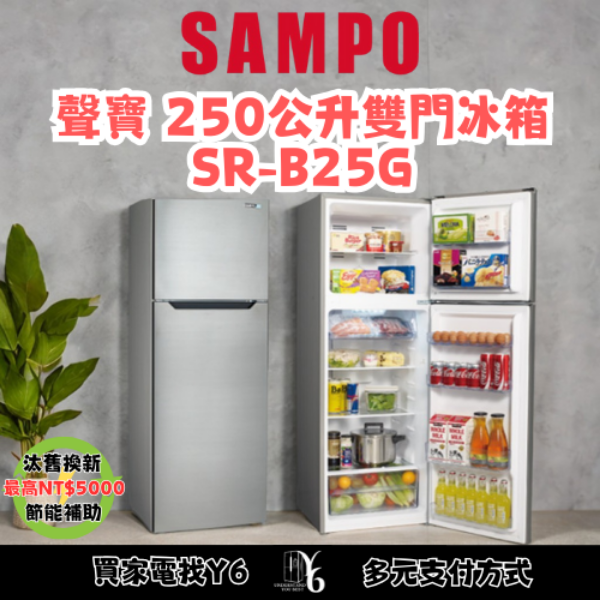 SAMPO 聲寶 250公升雙門冰箱 SR-B25G