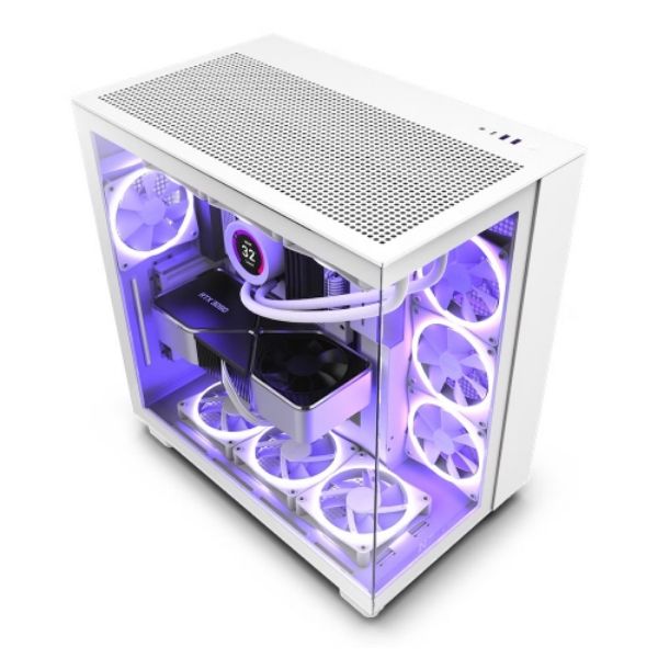 圖片 NZXT H9 Flow 白 顯卡長43.5/CPU高16.5/玻璃透側/分艙設計/ATX(H91FW-01)