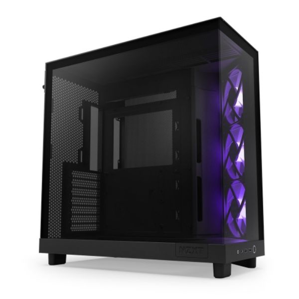 圖片 NZXT H6 Flow RGB 黑 顯卡長36.5/U高16.3/全景玻璃/傾斜前風扇/ATX(H61FB-R1)