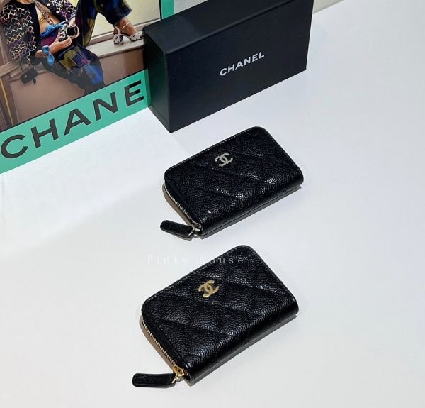 圖片 Chanel 經典荔枝皮/拉鍊錢包