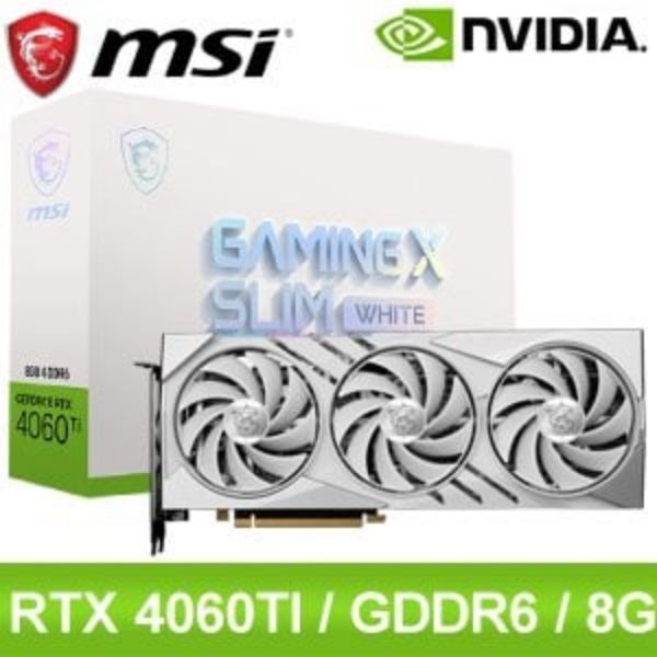 圖片 微星 RTX4060Ti GAMING X SLIM 8G(2685MHz/31cm/三風扇/註五年)