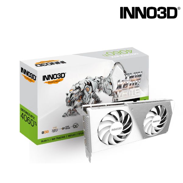 圖片 INNO3D RTX4060Ti 8GB Twin X2 OC WHITE(2565MHz/25cm/註冊四年/白-超頻雙風扇)