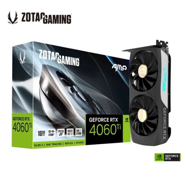 圖片 ZOTAC RTX4060Ti 16GB AMP金牌(2595MHz/23cm/雙風扇/註五年)金屬背板