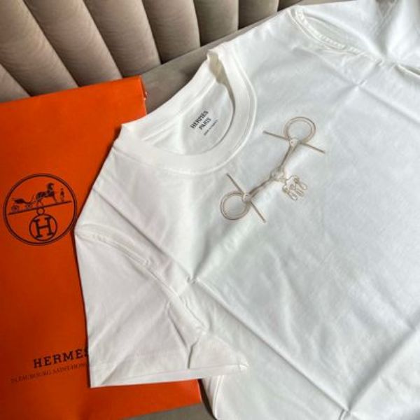 圖片 Hermes 2024 Mors 馬銜釦印花白T