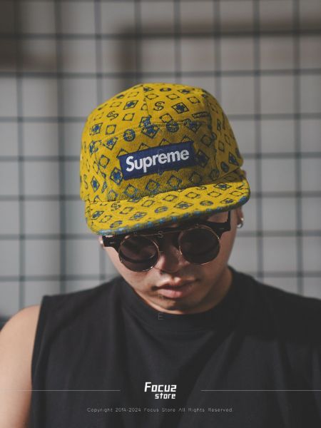 Supreme FW24 Week5 Flocked Denim Camp Cap