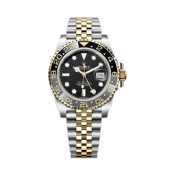 圖片 【ROLEX】勞力士 GMT-Master II系列 半金 皮蛋圈 黑灰圈 GMT 兩地時間 126713GRNR 40mm