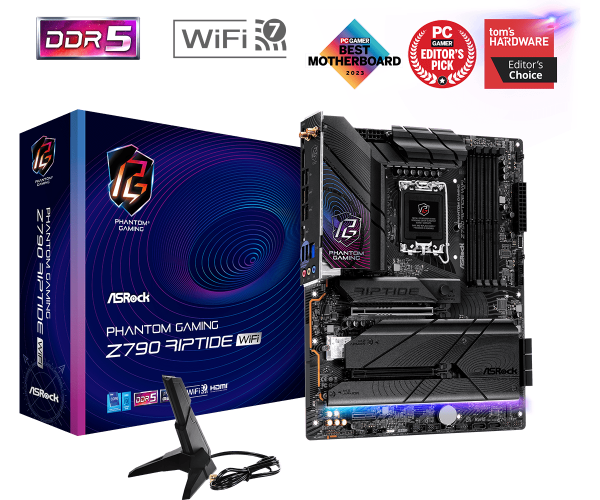 圖片 華擎 Z790 Riptide WIFI(ATX/Killer 2.5G+Wi-Fi 7/註五年)16+1+1相.支援eDP