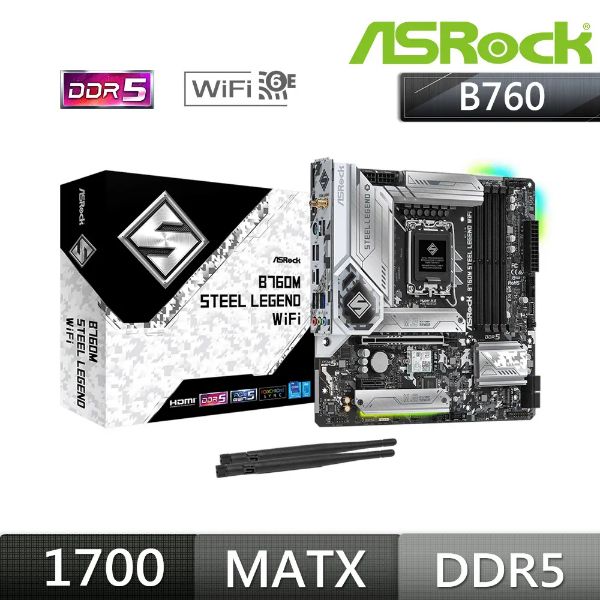 圖片 華擎 B760M Steel Legend WiFi(電競/水冷・Intel中階)
