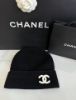 圖片 台灣專櫃 Chanel  香奈兒 加厚款 24k 螺紋 冷帽 毛帽 黑底白字 喀什米爾羊毛