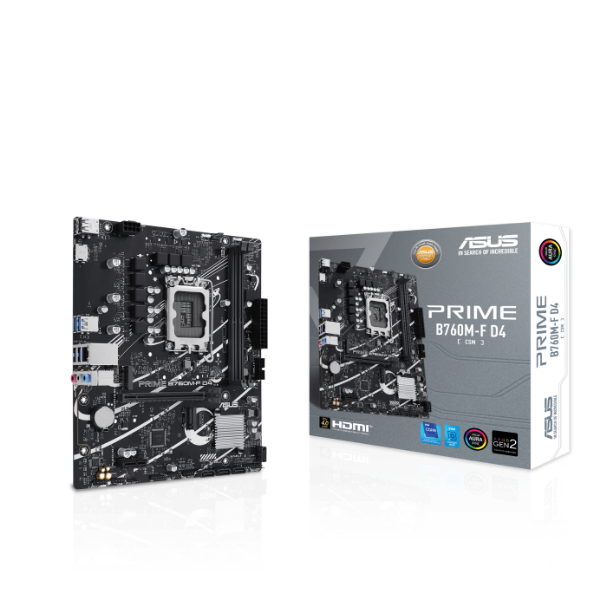 圖片 華碩 PRIME B760M-F D4-CSM(M-ATX/Realtek 1Gb/註四年/2DIMM)8相