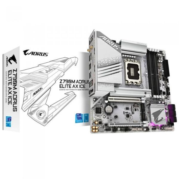 圖片 技嘉 Z790M AORUS ELITE AX ICE全白(M-ATX/R 2.5Gb+無線/註冊五年)12+1+1相