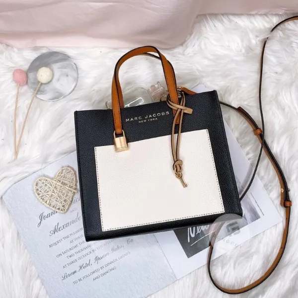 圖片 Marc Jacobs｜MJ 手提鎖頭方包 撞色小托特 斜背包