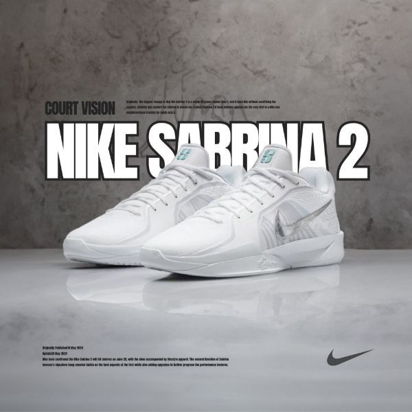 Nike Sabrina 2 White Noise 白銀 鑽石白 鏡面 反射 實戰籃球鞋 FZ1517-101