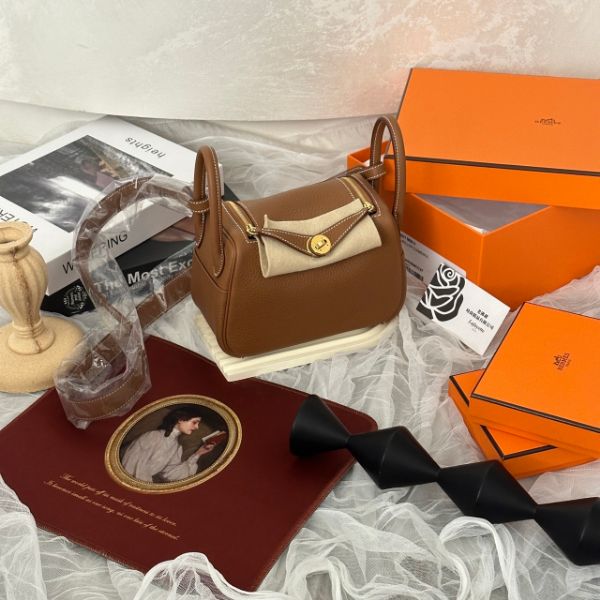 圖片 Hermès Mini Lindy Ⅱ 金棕色金釦