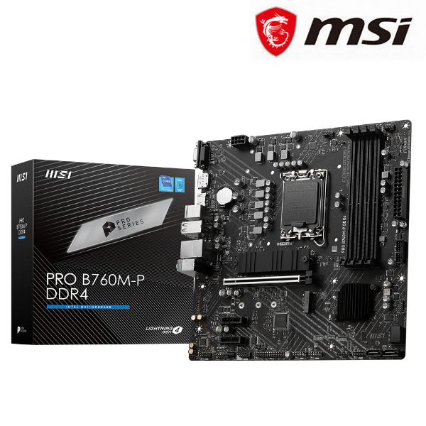 圖片 微星 PRO B760M-P DDR4(M-ATX/LAN 1Gb/註冊四年/4DIMM)8相供電