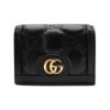 圖片 Gucci 雙G絎縫皮革對開釦式零錢短夾(723786-黑)