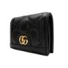 圖片 Gucci 雙G絎縫皮革對開釦式零錢短夾(723786-黑)