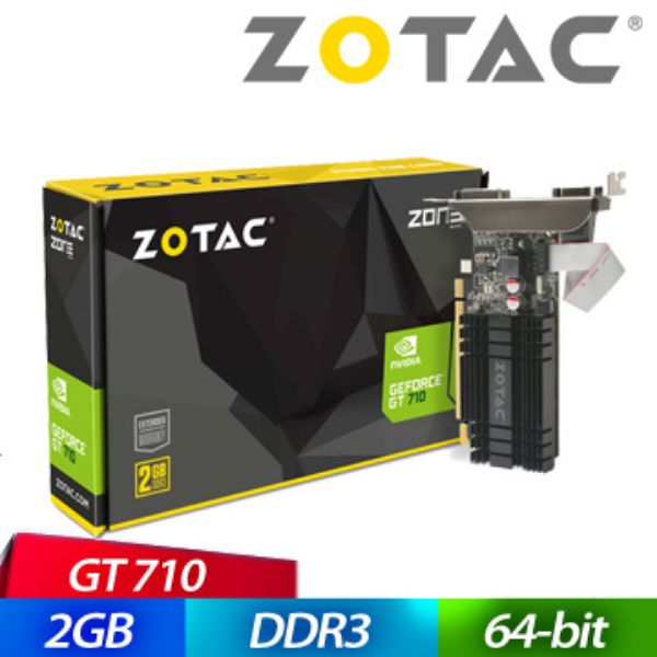 圖片 ZOTAC GT710-2GD3-L(71302-20L)(954MHz/2G DDR3/靜音版/14.6cm/註四年)三介面