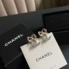 圖片 Chanel 24k 金銀水鑽蝴蝶結耳針