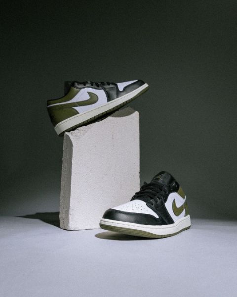 圖片 鞋教 Nike Air Jordan 1 Low "Medium Olive" 橄欖綠 黑頭 553558-092 / (GS) 553560-092