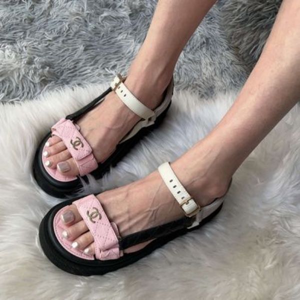 圖片 Chanel 拼色增高涼鞋