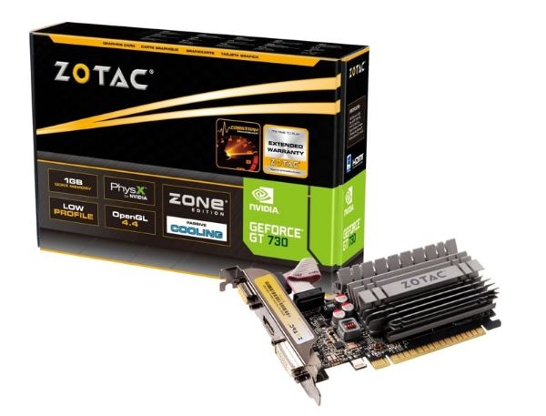 圖片 ZOTAC GT730 2GB Zone Edition(902MHz/2G DDR3/15cm/無風扇/註四年)三介面