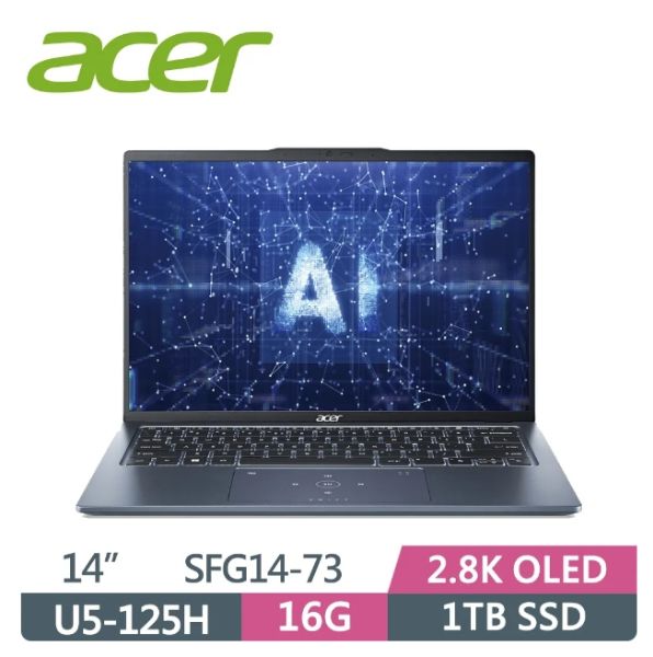 圖片 ACER 宏碁 Swift GO SFG14-73-52ZG 藍Ultra 5-125H 16G 1TB SSD 2.8K OLED 14"🎈送保護套/滑鼠墊/鍵盤膜🎈