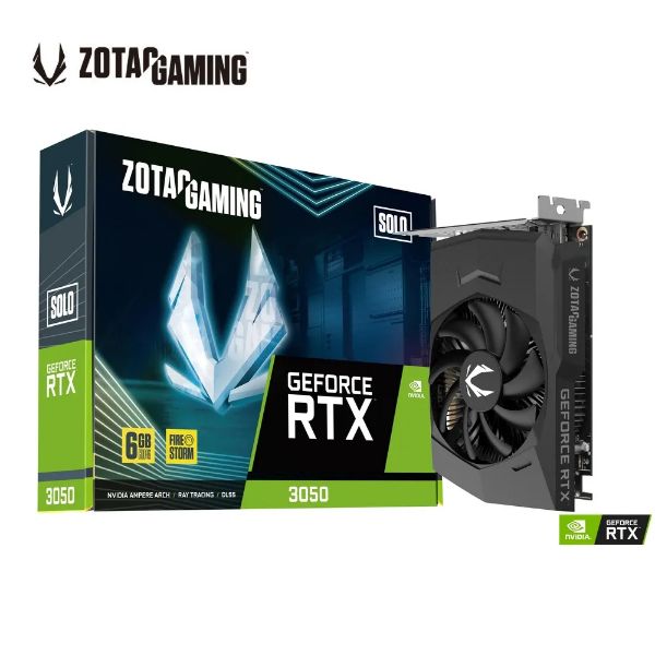 圖片 ZOTAC RTX3050 6GB GDDR6 Solo(1470MHz/15cm/單風扇/註四年)滿料四輸出