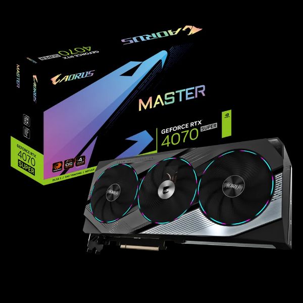 圖片 技嘉 AORUS RTX4070 SUPER MASTER 12G(2655MHz/34cm/RGB三風扇/註五年)