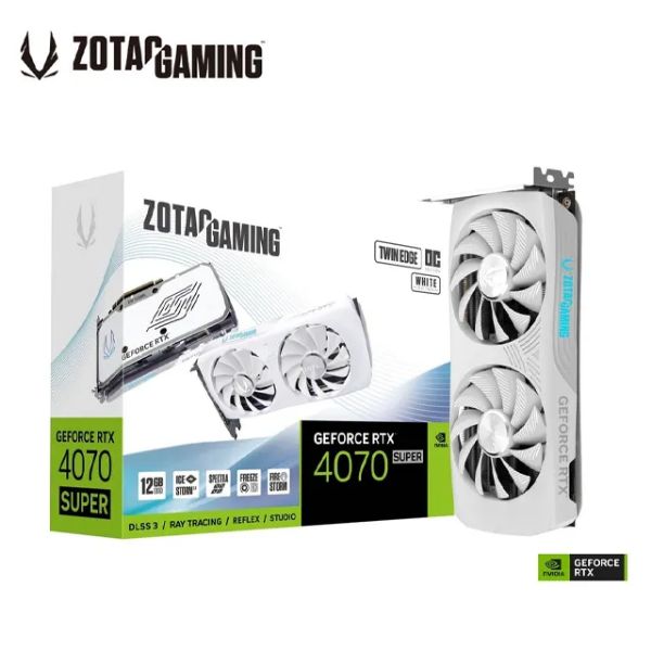 圖片 ZOTAC RTX4070 SUPER Twin Edge OC White Edition(2490MHz/23.5cm/雙風扇/白色)